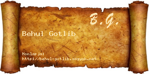 Behul Gotlib névjegykártya